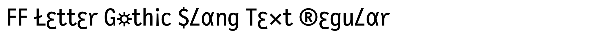 FF Letter Gothic Slang Text Regular image